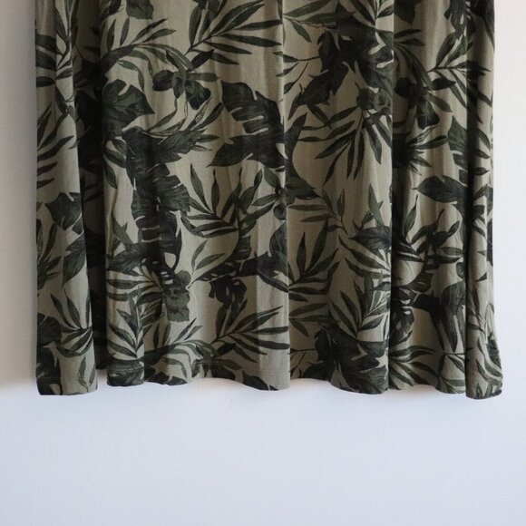 Old Navy Women's‎ MP Green Floral T-Shirt Crew Short Sleeve Stretch Midi Dress - Picture 7 of 9